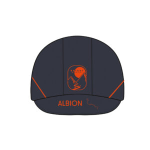 Cycling Cap midnight blue/orange with lines